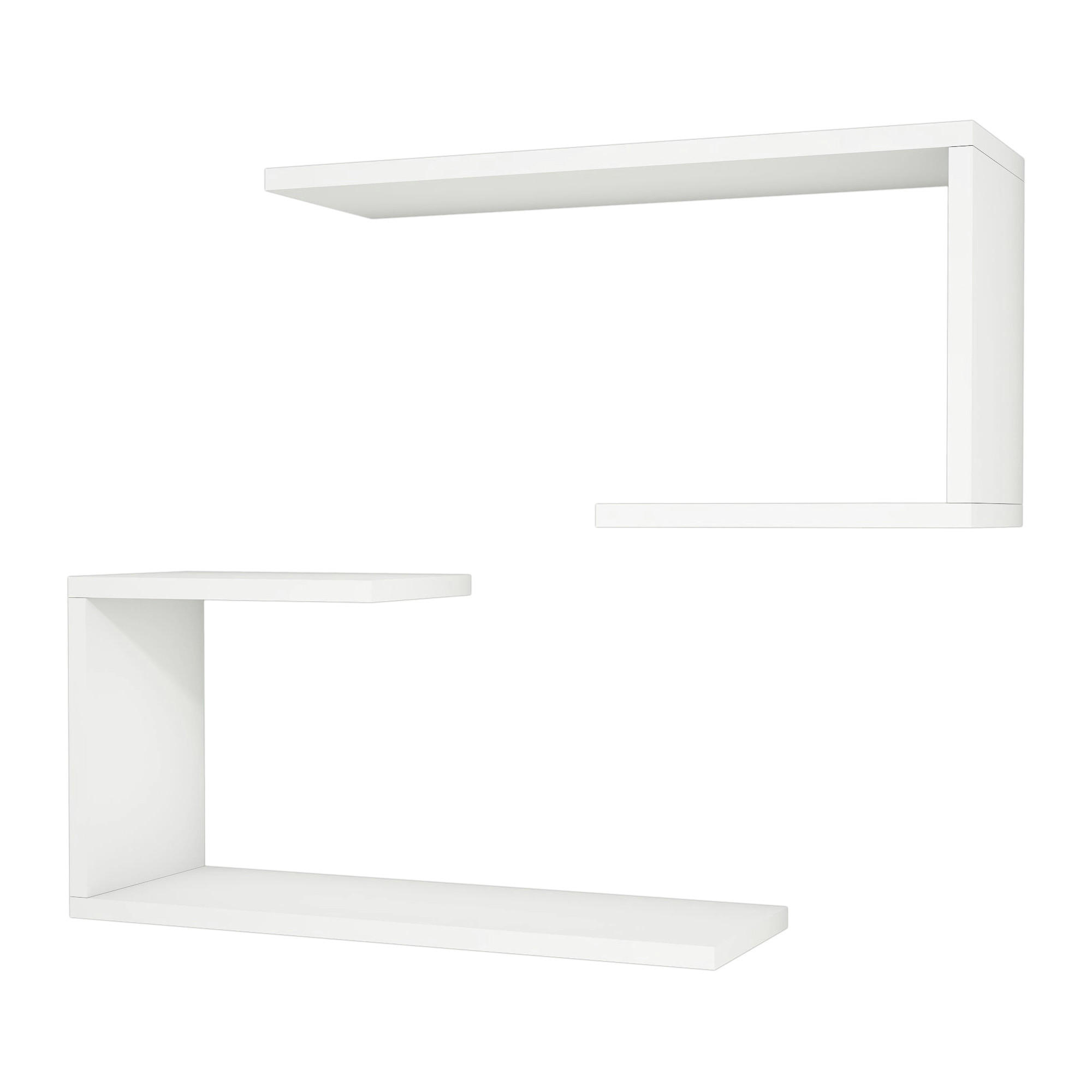 WANDREGAL-SET 2 TLG. Årslev - Weiß, Holzwerkstoff (60/27/20cm) - [en.casa]