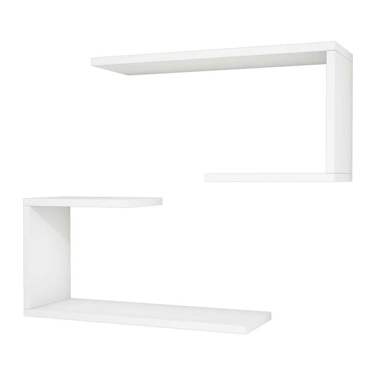 WANDREGAL-SET 2 TLG. Årslev - Weiß, Holzwerkstoff (60/27/20cm) - [en.casa]