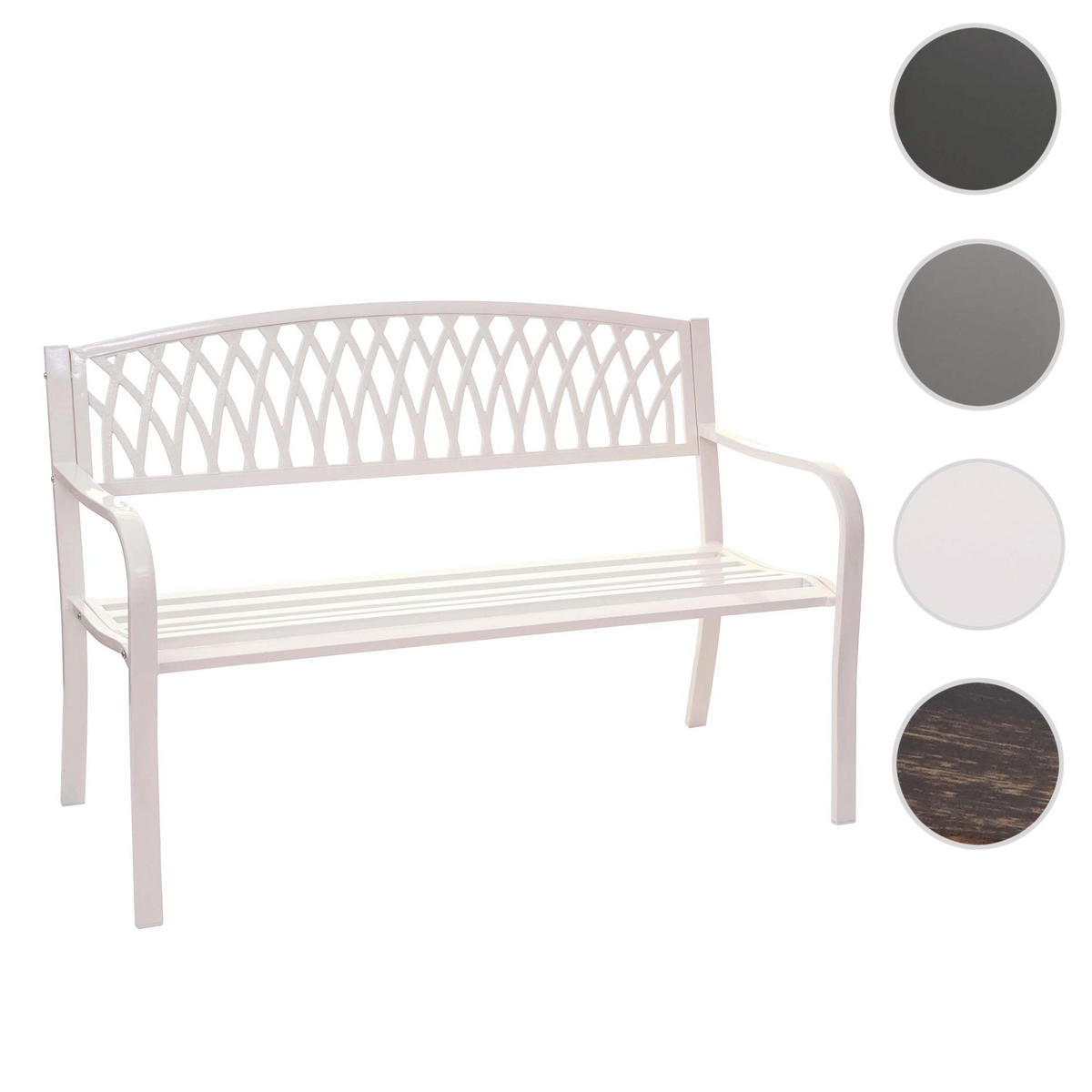 GARTENBANK Weiß - Weiß, Metall (127/87/58cm) - MCW