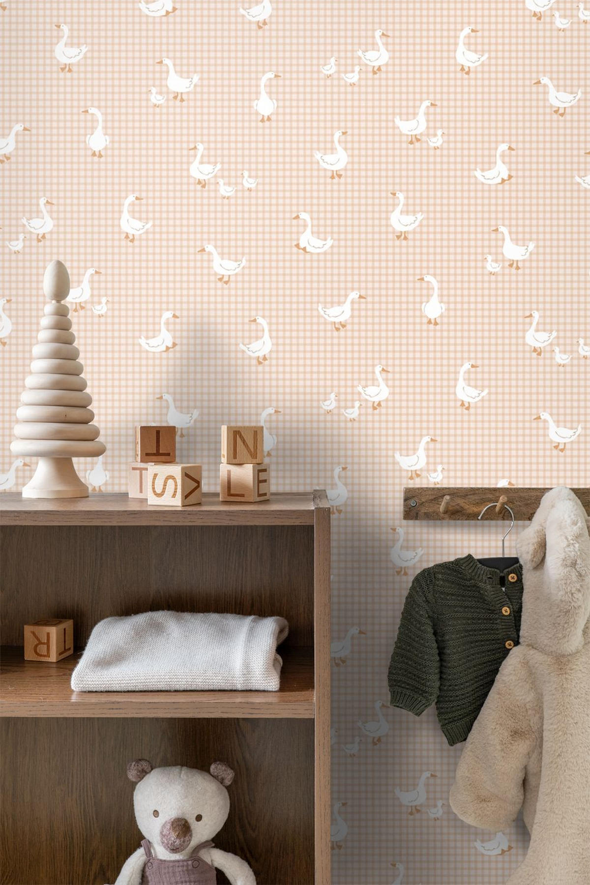 TAPETE Gänsen 50 x 900 cm - Beige, Papier (50/0.1cm) - ESTAhome