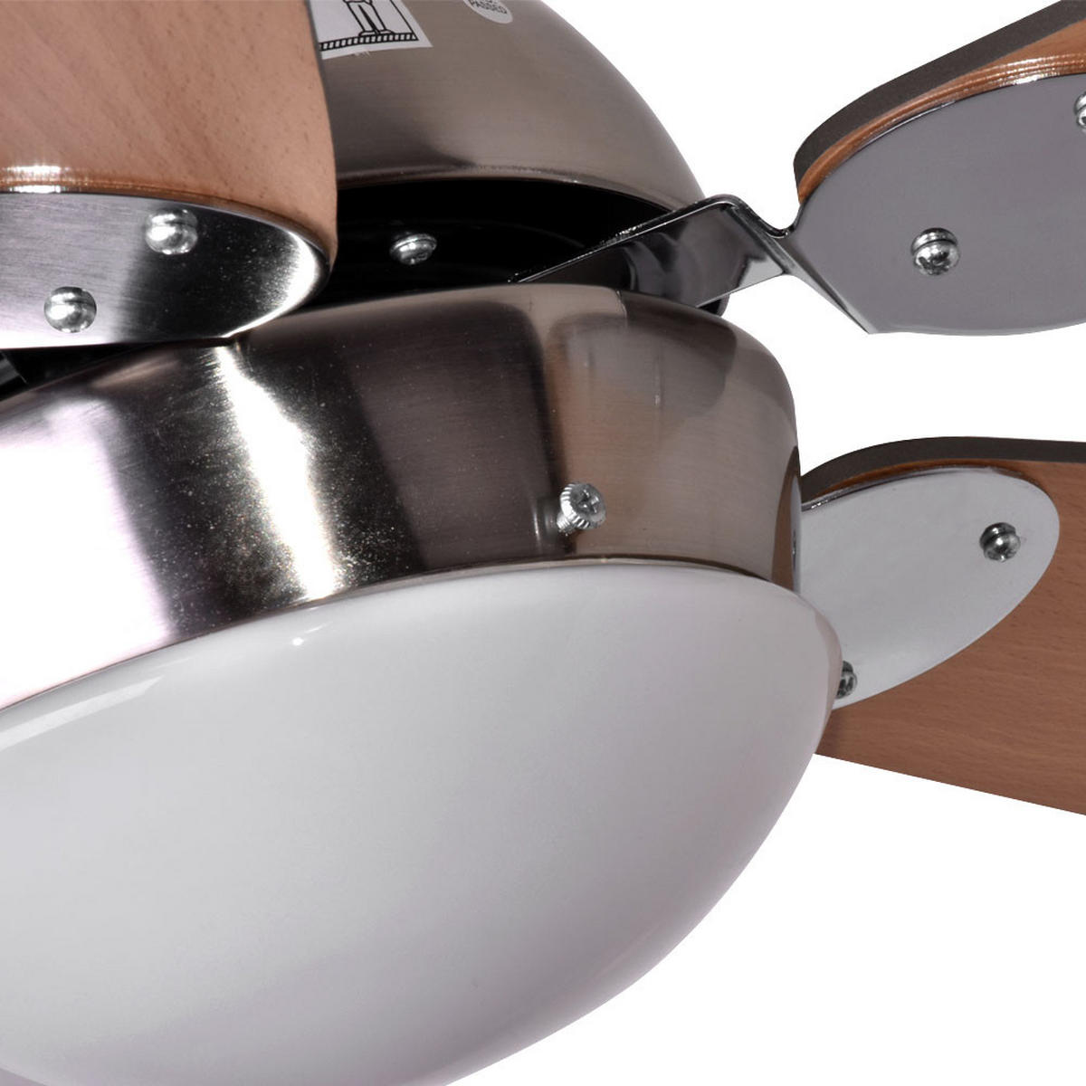 DECKENVENTILATOR AZURA Holzoptik Braun - Braun, Glas (132/132/40.6cm) - Globo Lighting