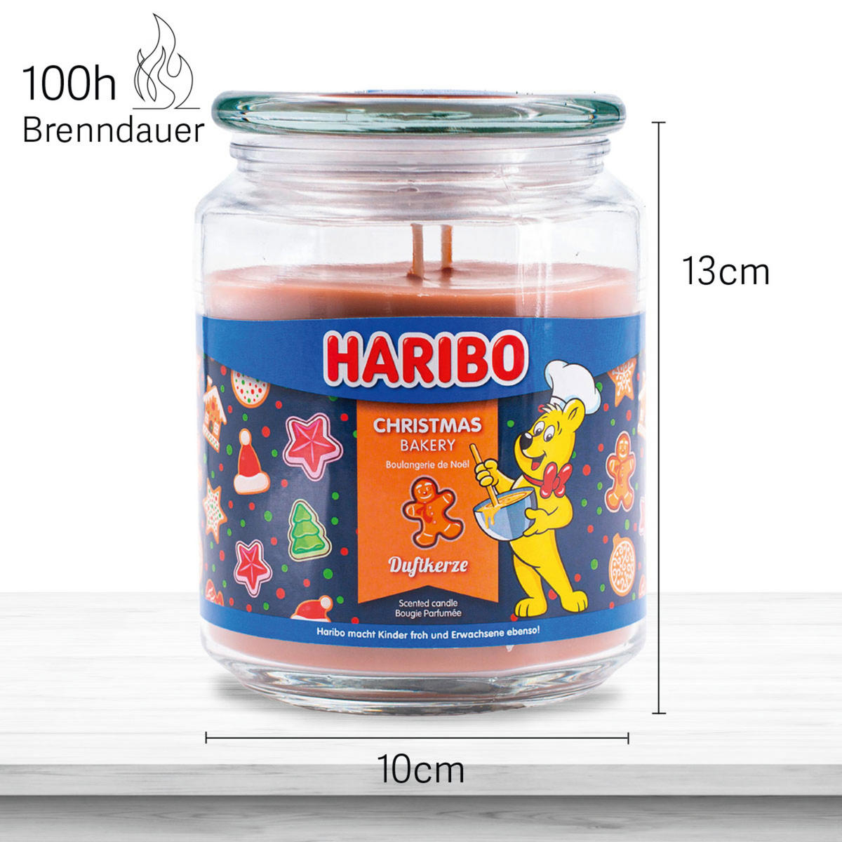 DUFTKERZE Haribo - Braun, Glas/Naturmaterialen (13cm)