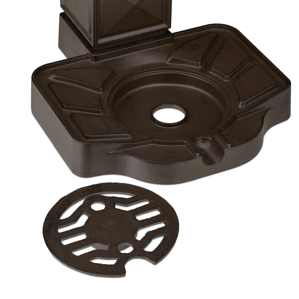 STANDBRUNNEN - Dunkelbraun, Metall (33/29/82cm) - Relaxdays