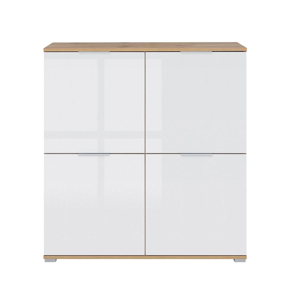 SIDEBOARD Selma Weiß und Holz - Weiß, Holzwerkstoff (104/106/41cm) - Petits-meubles