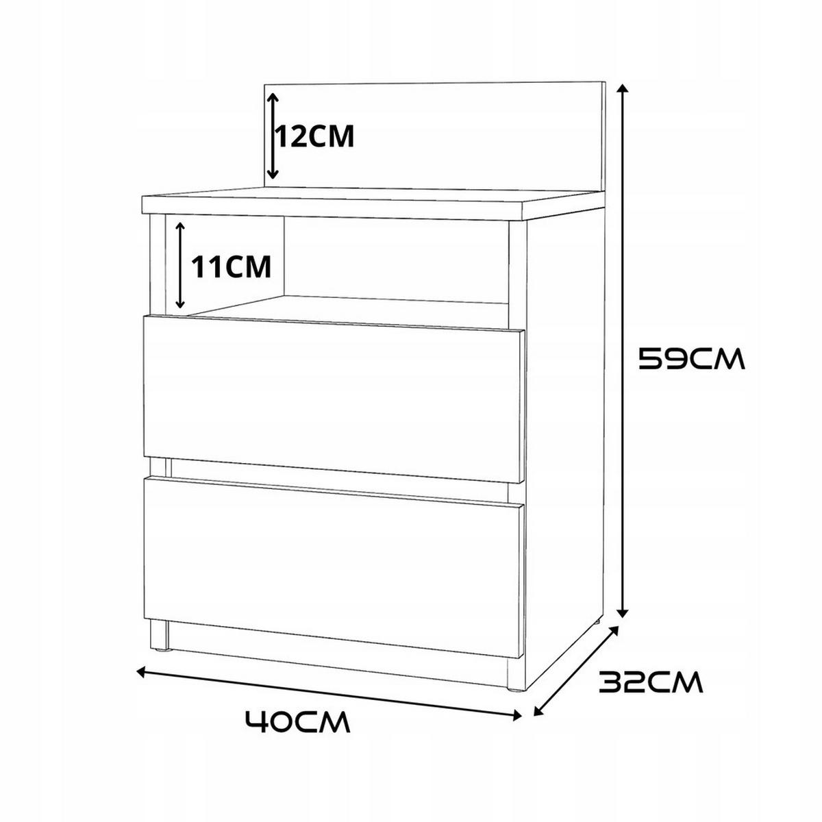 NACHTTISCH MALWA M1 EICHE SONOMA - Sonoma Eiche, Holzwerkstoff (40/59/32cm) - CDF