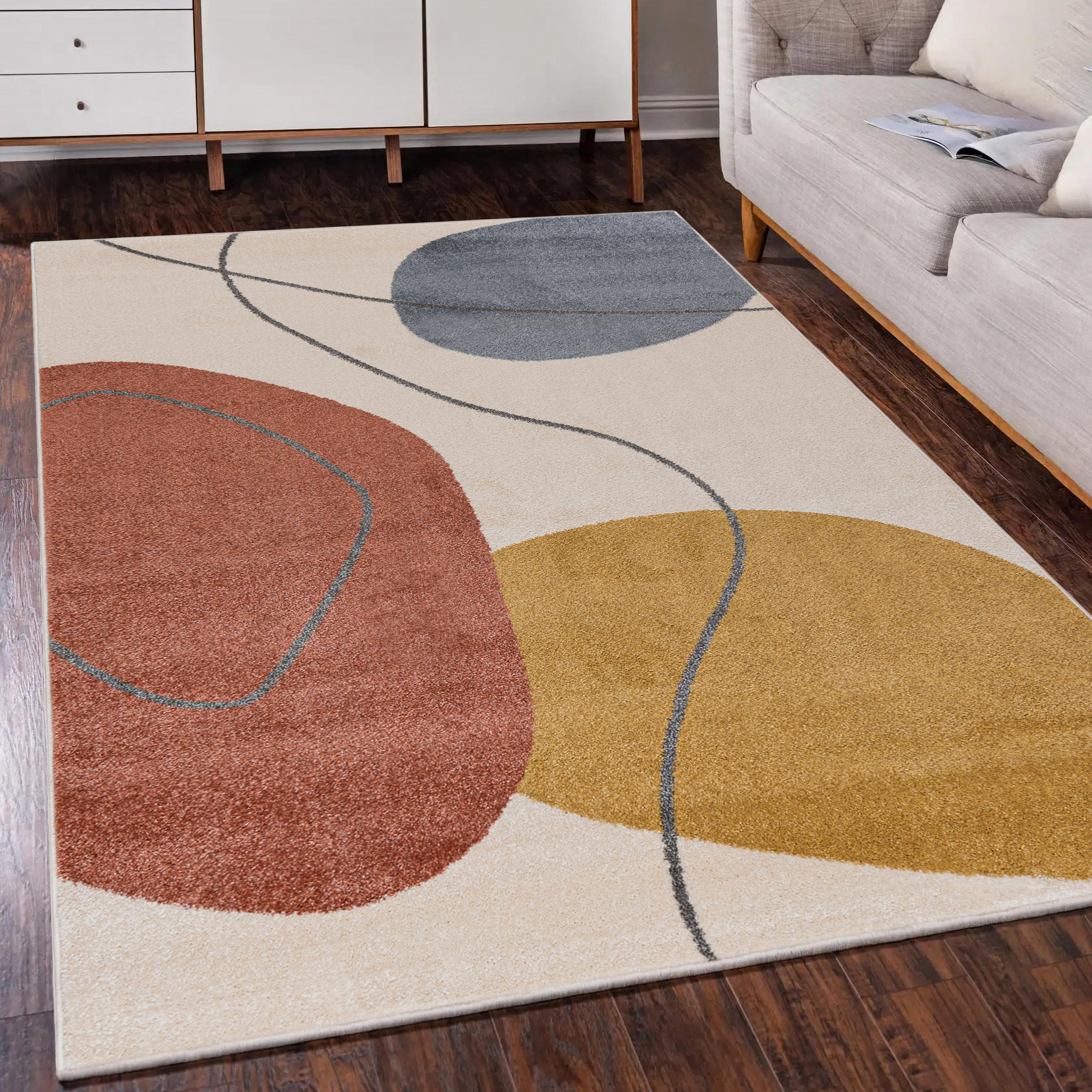 TEPPICH Beige Geometrisch In-Outdoor Pflanzlich Kurzflor Rechteckig 180 x 250 cm - Rotbraun/Beige, Textil (180/250cm) - Mazovia