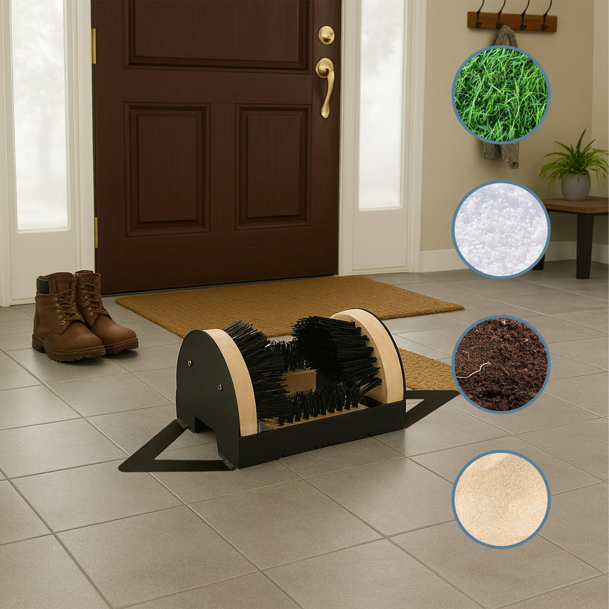 SCHUHABSTREIFER - Schwarz, Holz/Kunststoff (47.5/15.5cm) - Relaxdays