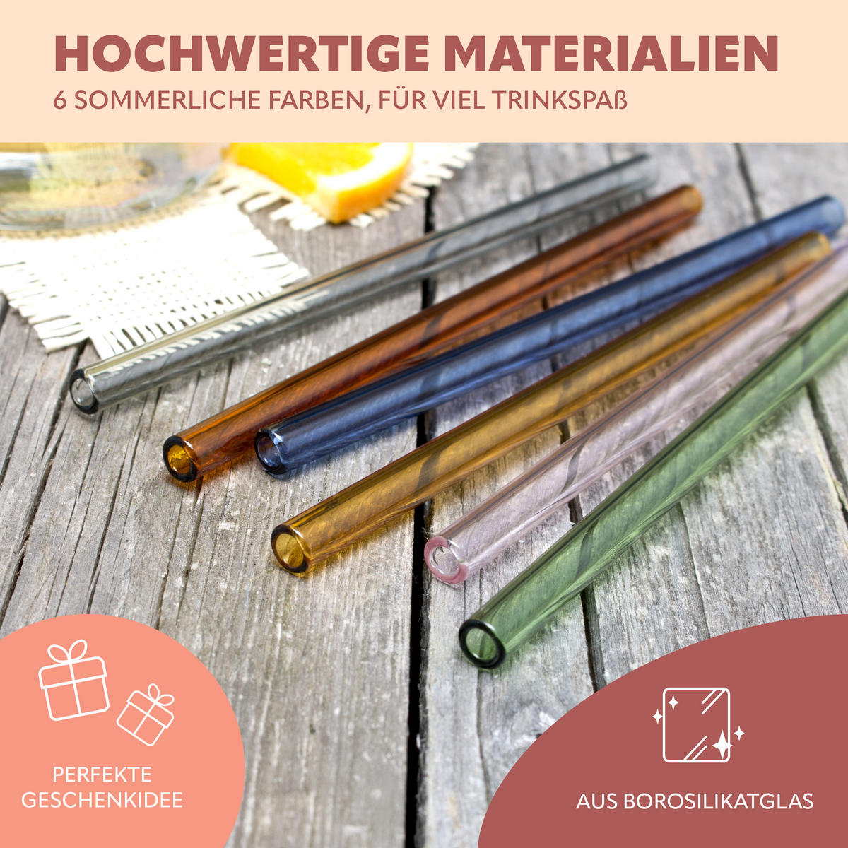 GLAS-TRINKHALME, bunt, Borosilikatglas - Multicolor, Glas (0.8/25cm) - bremermann