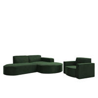SOFASET Palma Ecksofa Sessel Opera - Grün, Holzwerkstoff/Textil (236/78/165cm) - Fun Möbel