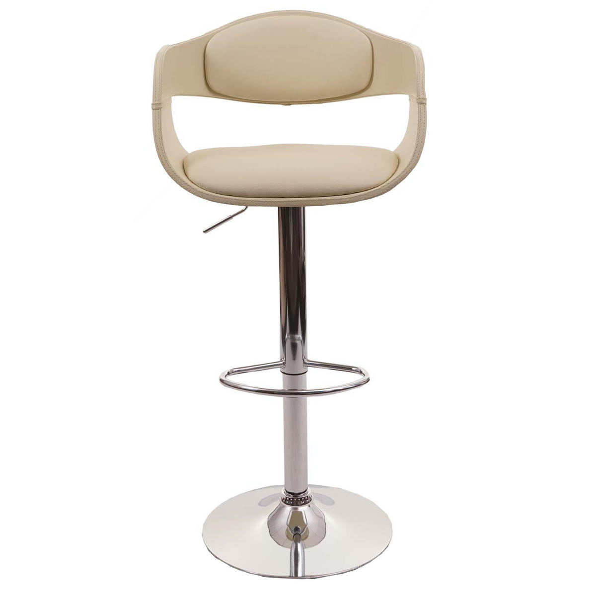 BARHOCKER A47B Cremeweiß - Weiß, Textil (49/107/49cm) - MCW