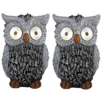 LED AUSSENLEUCHTE Steinoptik Grau 2er Set - Grau, Kunststoff (13.5/11.5/19.5cm) - Globo Lighting