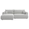 ECKSOFA Ovo Hellgrau Webstoff-Bezug - Hellgrau/Schwarz, Kunststoff/Textil (260/165cm) - Selsey