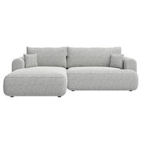ECKSOFA Ovo Hellgrau Webstoff-Bezug - Hellgrau/Schwarz, Kunststoff/Textil (260/165cm) - Selsey