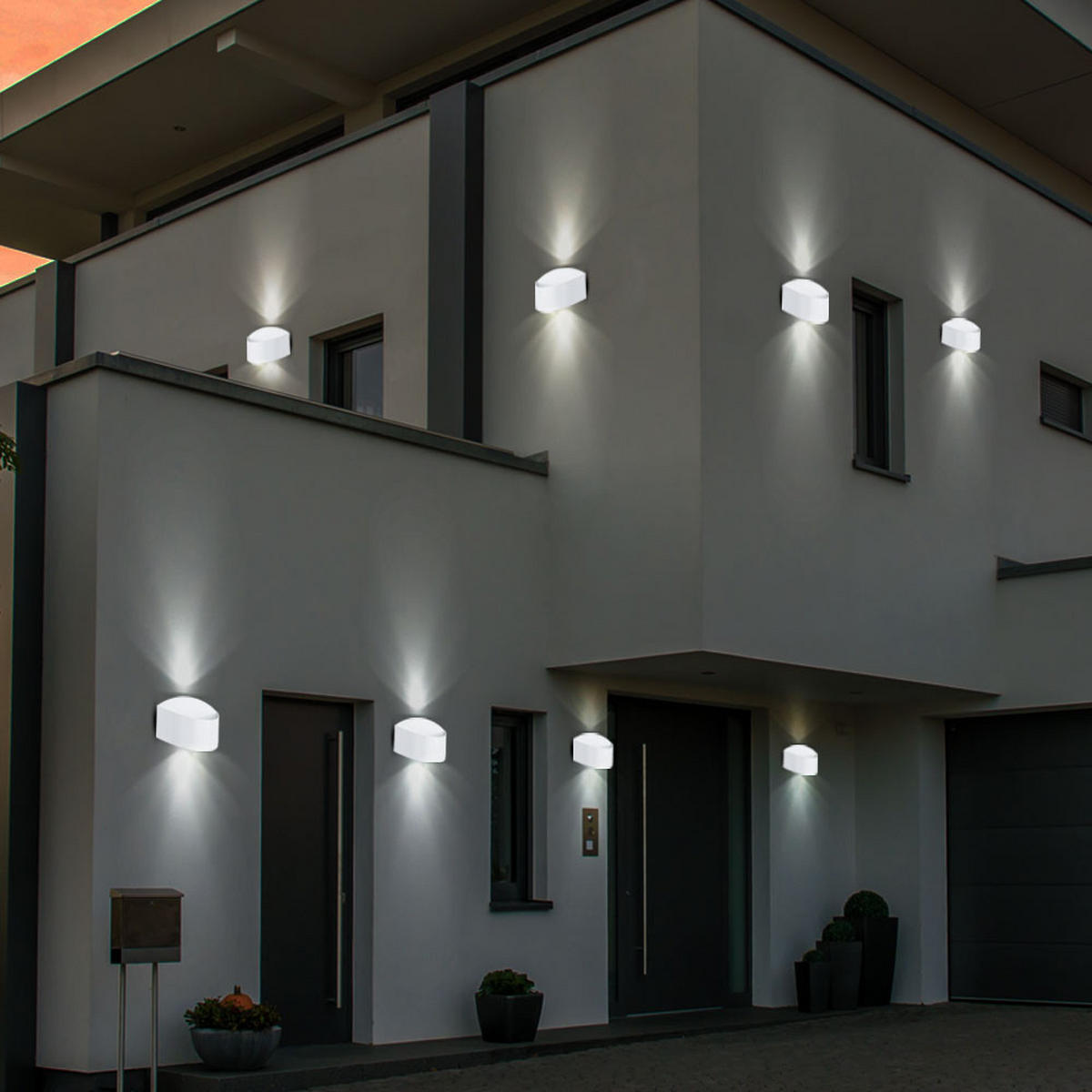 LED AUSSEN-WANDLEUCHTE Stahl Weiß ESPARTA - Weiß, Metall (9.5/16/22cm)