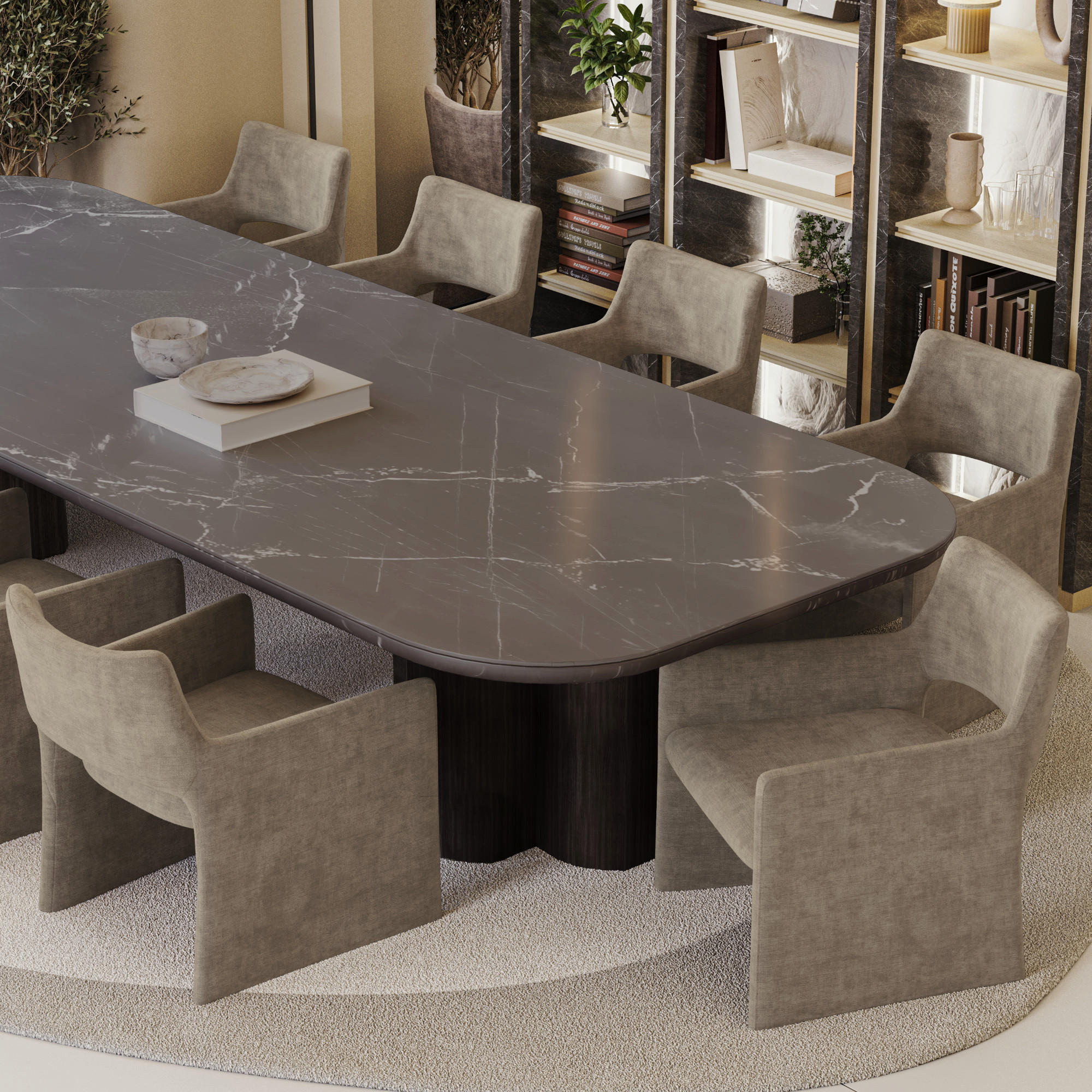 ESSZIMMERSTUHL Samt Taupe 73cm - Taupe, Textil (73/74/71cm) - Sia Home