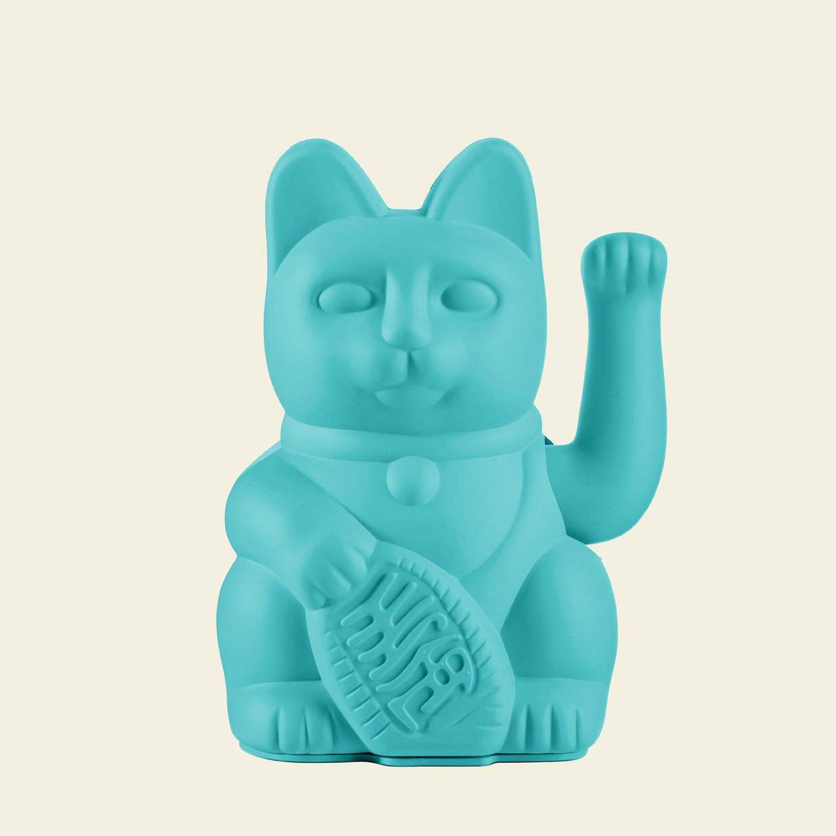 WINKEKATZE Lucky Cat Classic, Kunststoff, Türkis, ca. 15 cm - Blau, Kunststoff (8.5/15/10.5cm) - Donkey Products