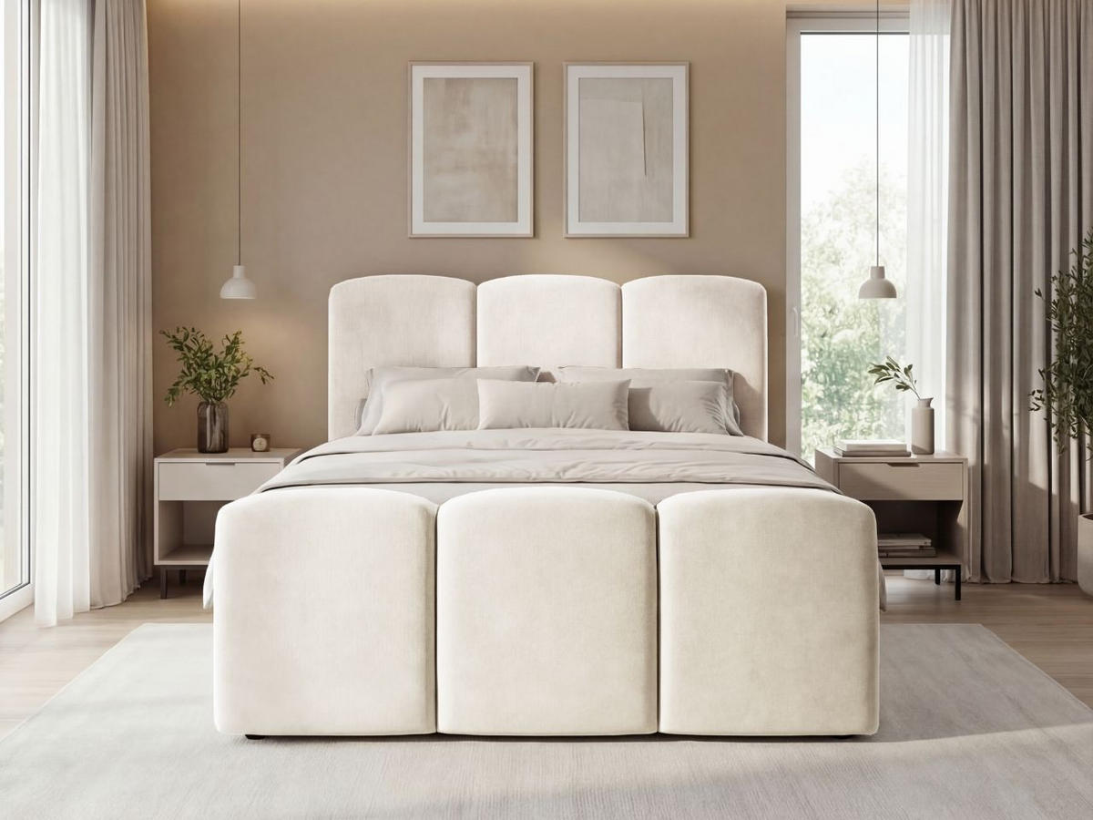 BOXBETT Campi 160x200 Creme - Creme, Holz/Textil (160/200cm) - Graingold