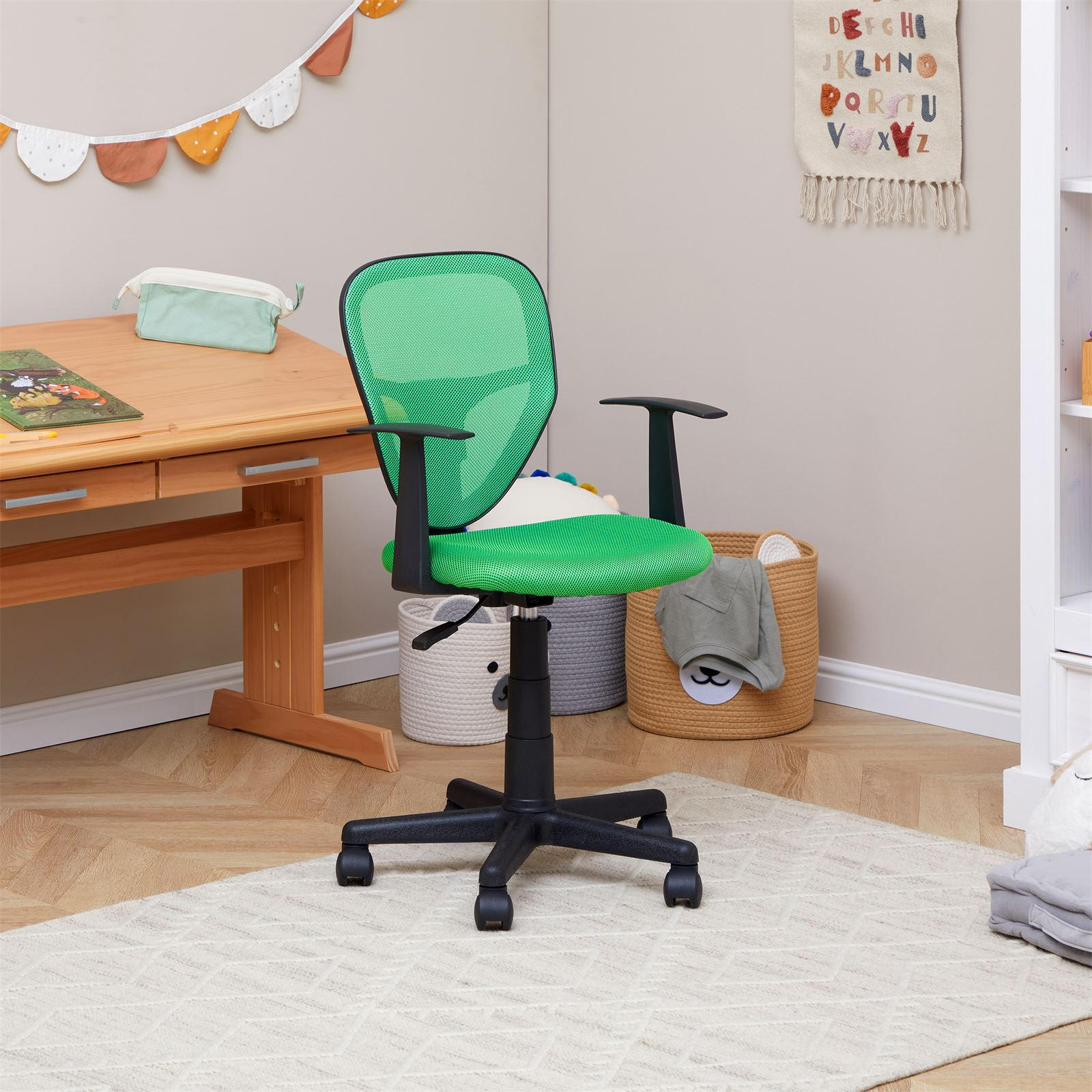 KINDERDREHSTUHL STUDIO - Dunkelgrün, Textil (53/92/52cm) - CARO-Möbel