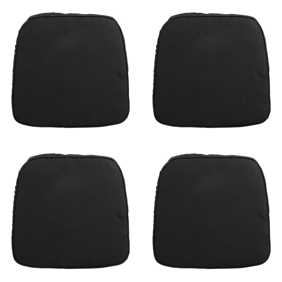 SITZKISSEN Rippe 48/48 cm 4er-Set - Schwarz, Textil (48/5/48cm) - Madison