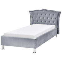 BETT 90/200cm Grau Metz - Grau, Textil (90/200cm) - Beliani
