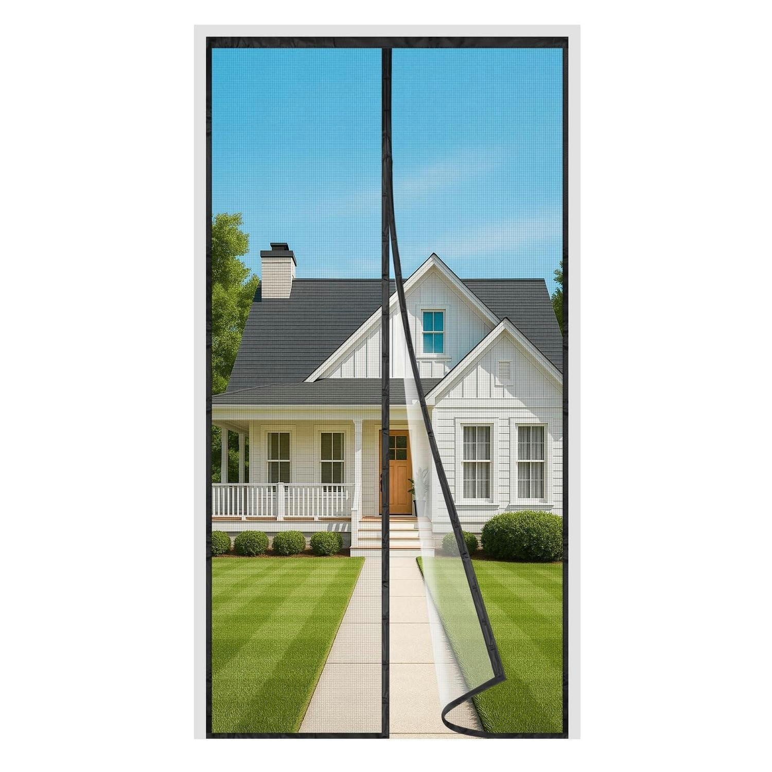 FLIEGENGITTER Balkontür Schwarz 80 x 210 cm - Schwarz, Textil (80/210/1cm)
