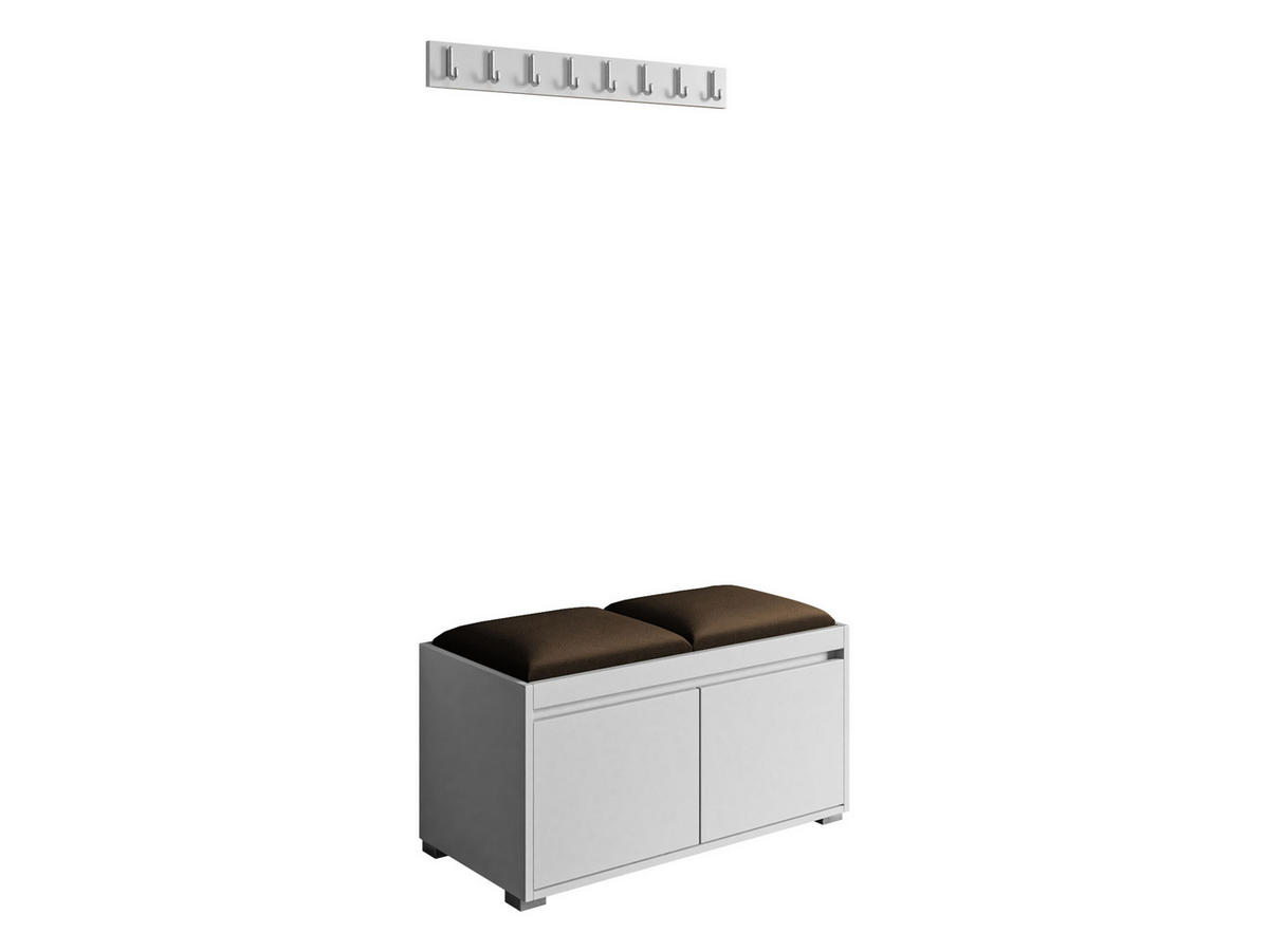 GARDEROBEN-SET Grawis 80 I - Silberfarben/Braun, Holzwerkstoff/Kunststoff (84.5/45/34cm) - MIRJAN24