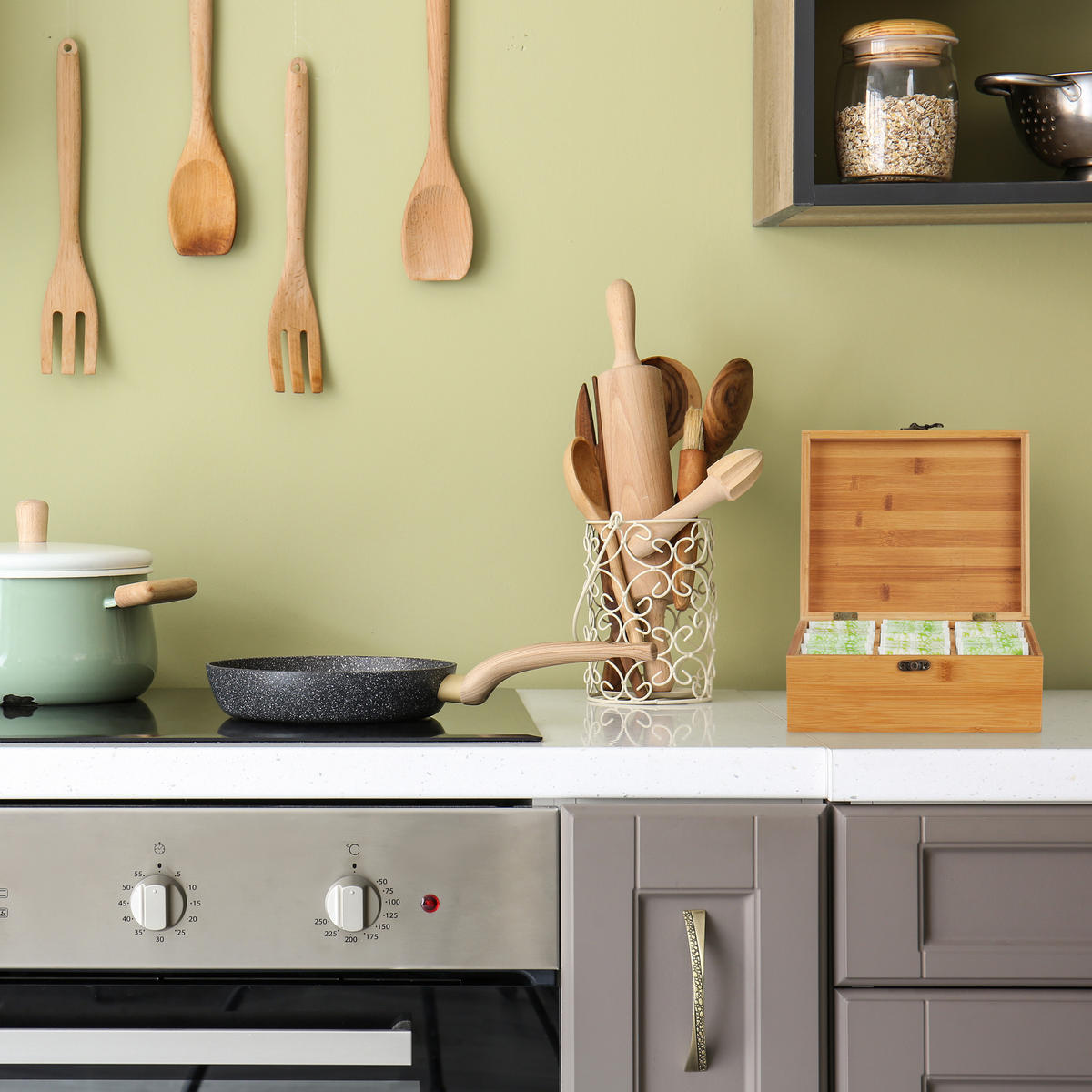 TEEBOX - Hellbraun, Holz (22/9.5/18.5cm) - Relaxdays