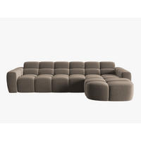 ECKSOFA rechts Lisa aus Samt hellbraun 4 Sitzplätze - Hellbraun, Textil (170/310cm) - Micadoni