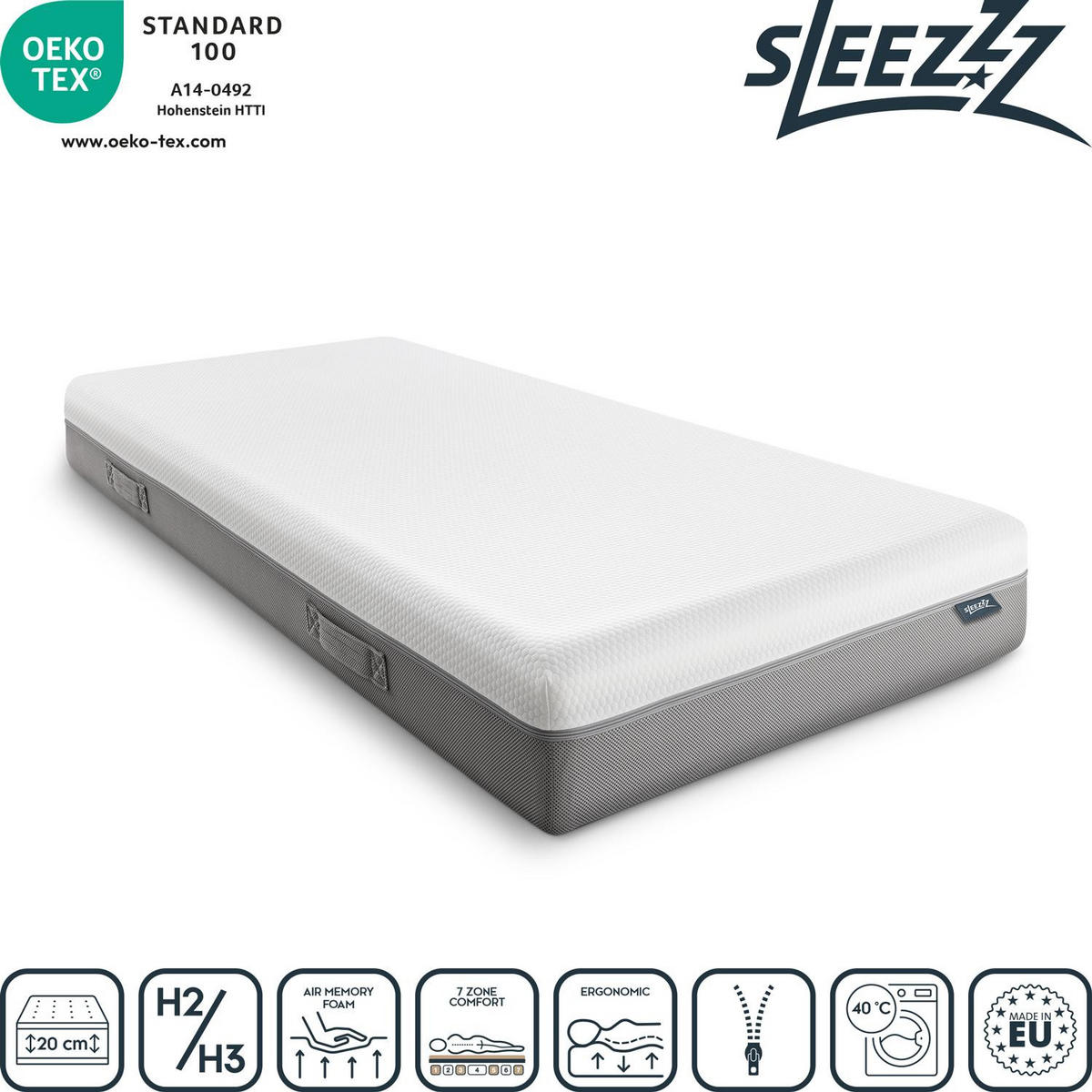 VISCOMATRATZE Premium 80x200 cm - Weiß, Textil (80/200cm) - Sleezzz