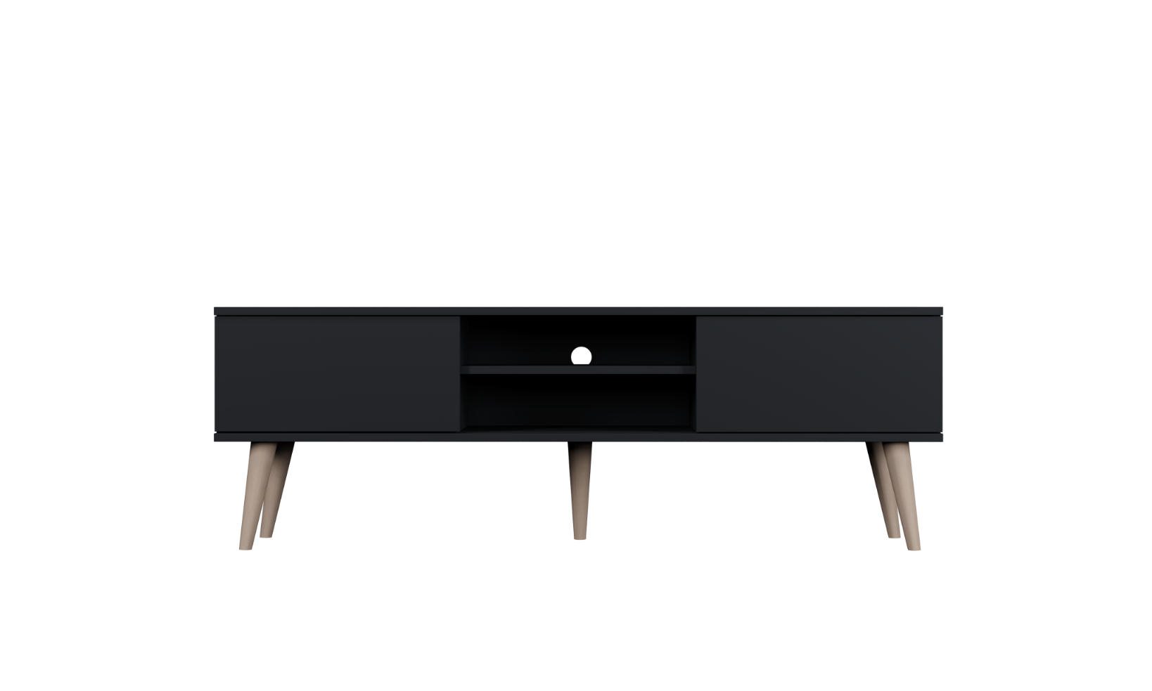 LOWBOARD Toronto II 35/55,2/160 cm - Schwarz, Holzwerkstoff (35/55/160cm) - Kocot Kids
