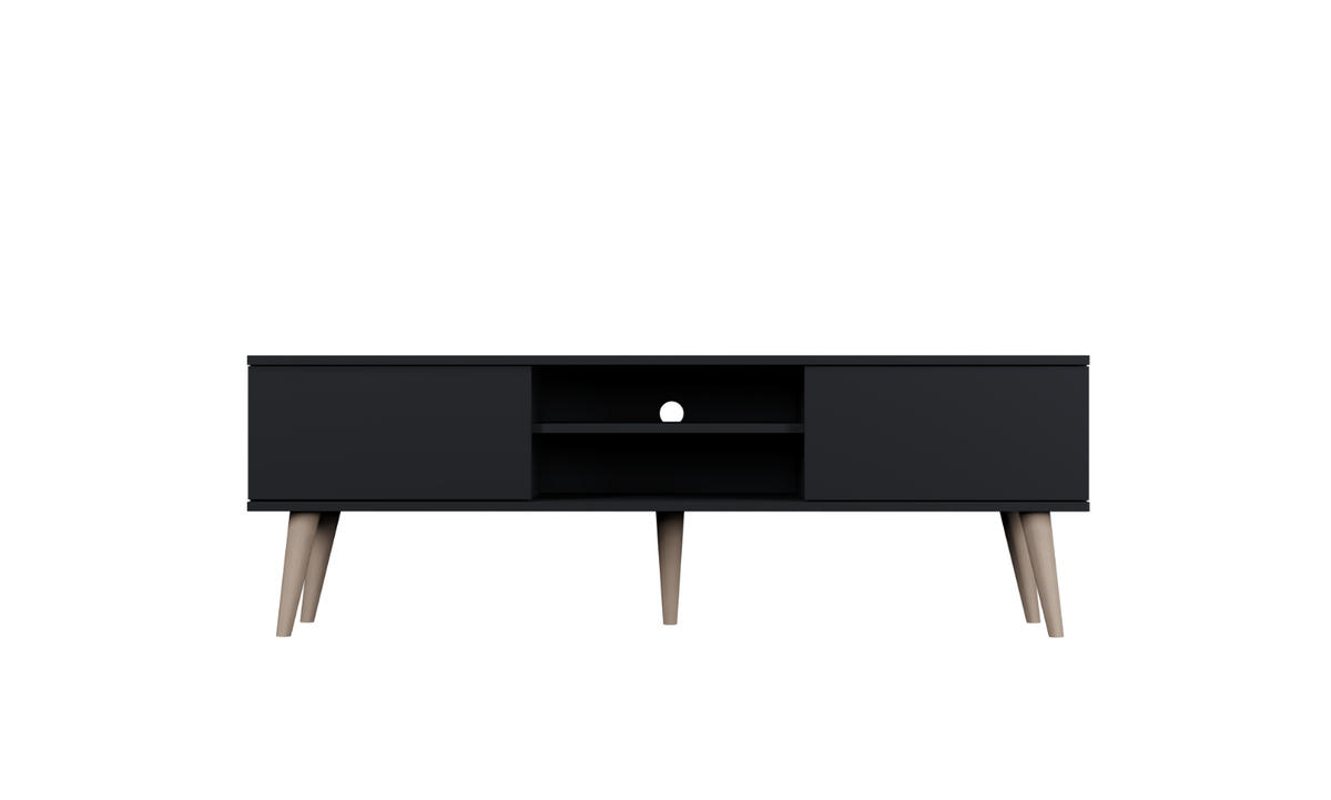LOWBOARD Toronto II 35/55,2/160 cm - Schwarz, Holzwerkstoff (35/55/160cm) - Kocot Kids