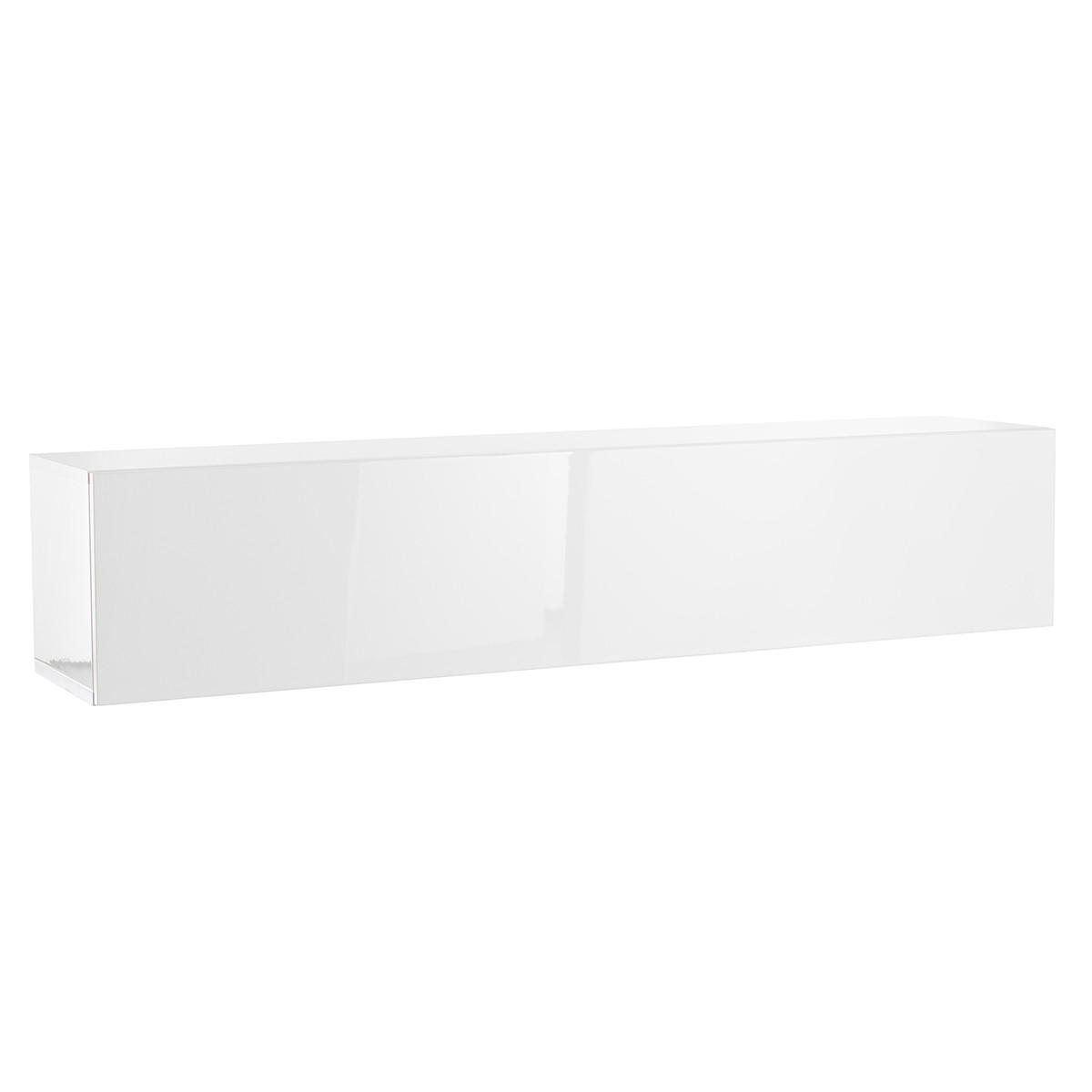 TV-WANDELEMENT Horizontal Wei? Gl?nzend ETERNEL - Weiß, Holz (29.5/28/137.5cm) - Miliboo