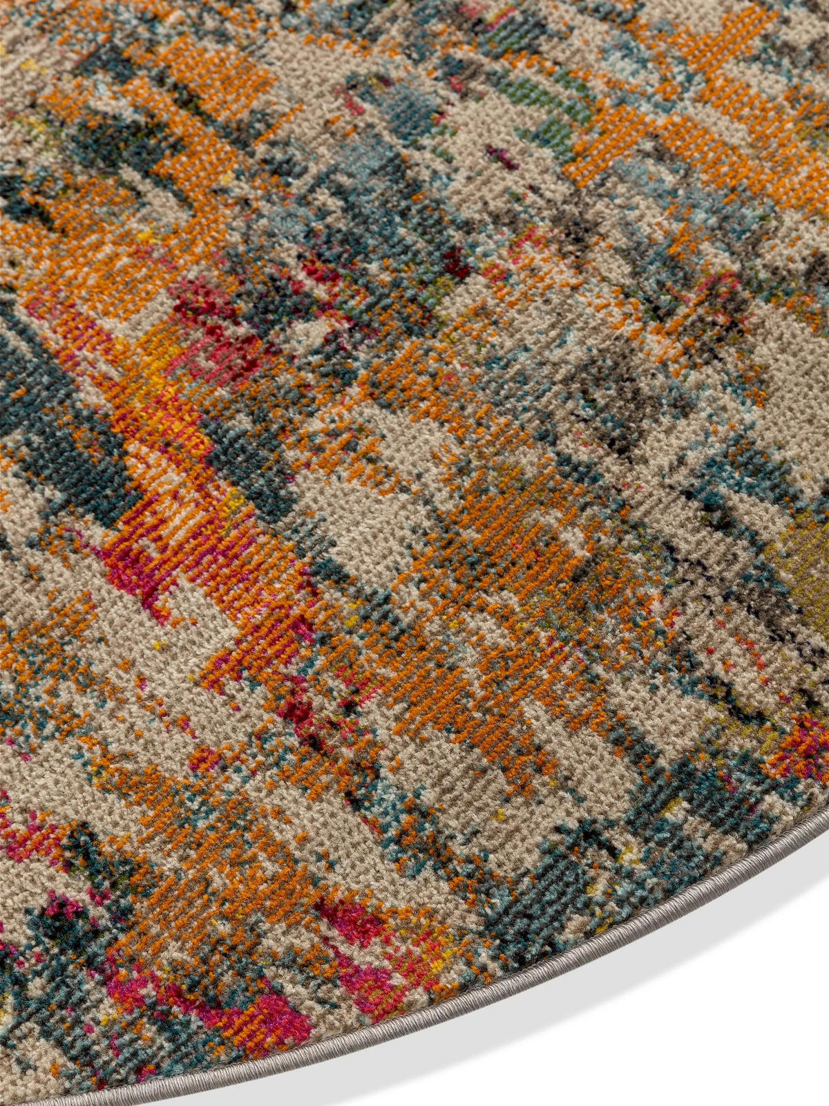 TEPPICH Casa Multicolor ø 200 cm rund - Multicolor, Naturmaterialien/Textil (200/200cm) - benuta