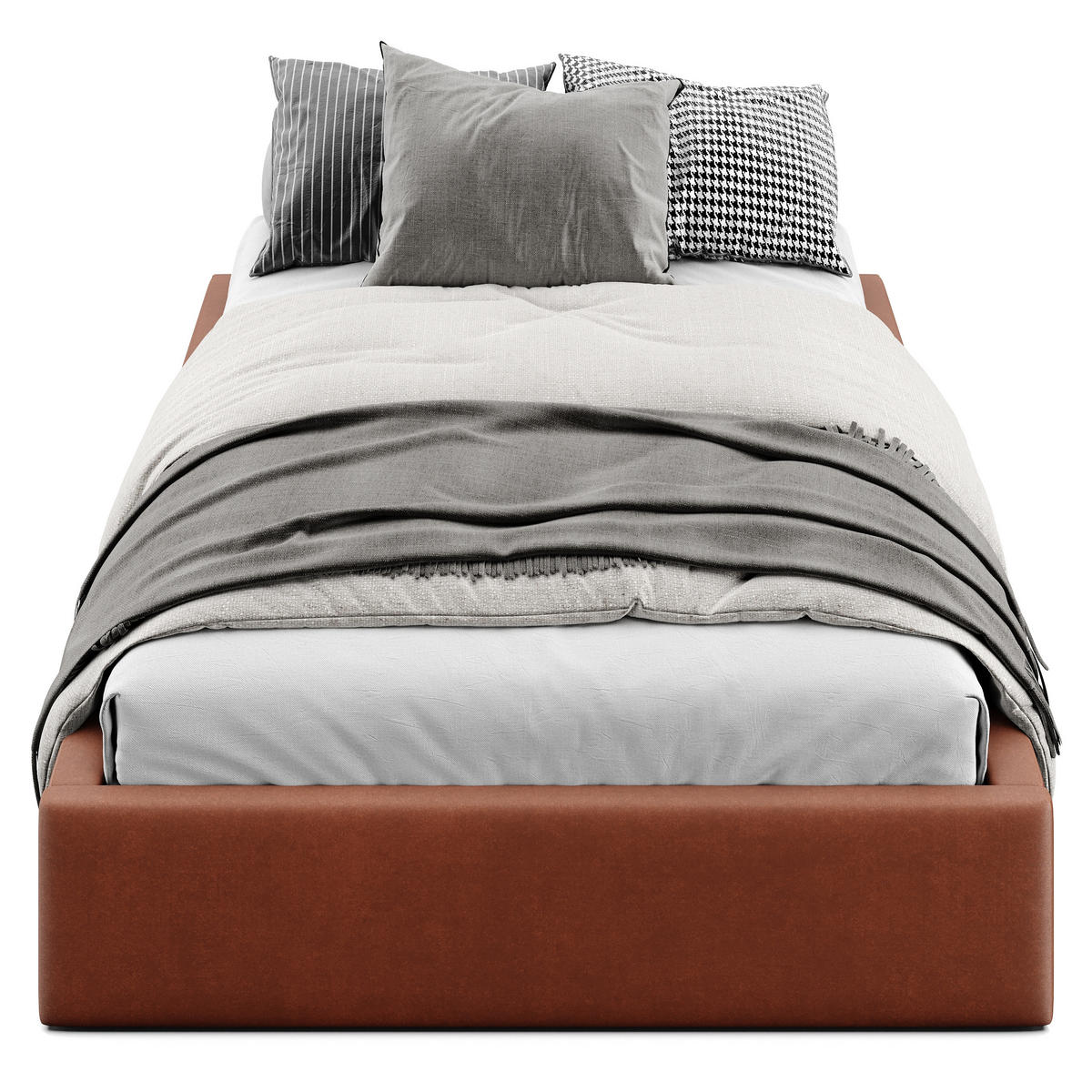 POLSTERBETT 120x200cm Bett mit Stauraum Lattenrost Honigfarbe - Orange/Braun, Holz/Holzwerkstoff (120/200cm) - Muralo