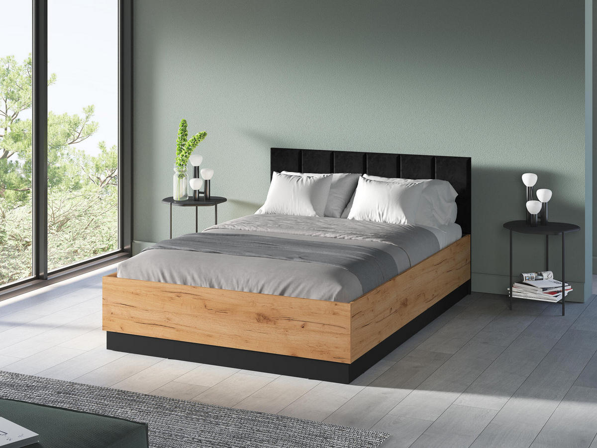 BETTGESTELL URSO Beige 165x208x90 cm - Beige, Holzwerkstoff - FURNLUX