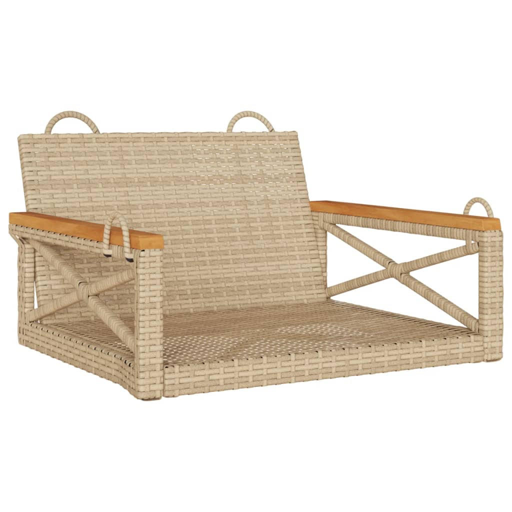 HÄNGESESSEL Beige 63x62x40 cm Poly Rattan - Beige, Kunststoff (63/40/62cm) - furnicato