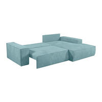 SCHLAFSOFA - 4 Personen-Sitzer - Samt, Stoff - Türkisblau - - Hellblau, Textil (267/85/167cm) - Vente-Unique