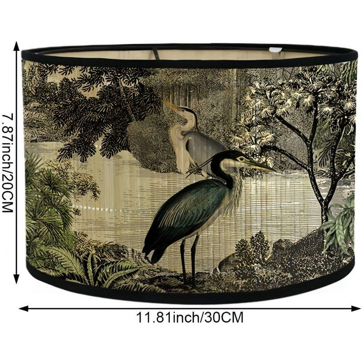 LAMPENSCHIRM Bambus Zylinder，30/30/20cm - Olivgrün, Naturmaterialien (30/30/20cm) - Authentics
