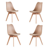 ESSZIMMERSTUHL Kunststoff 4-teilig Hellbraun - Beige, Kunststoff (48/83/44cm) - Life Interiors