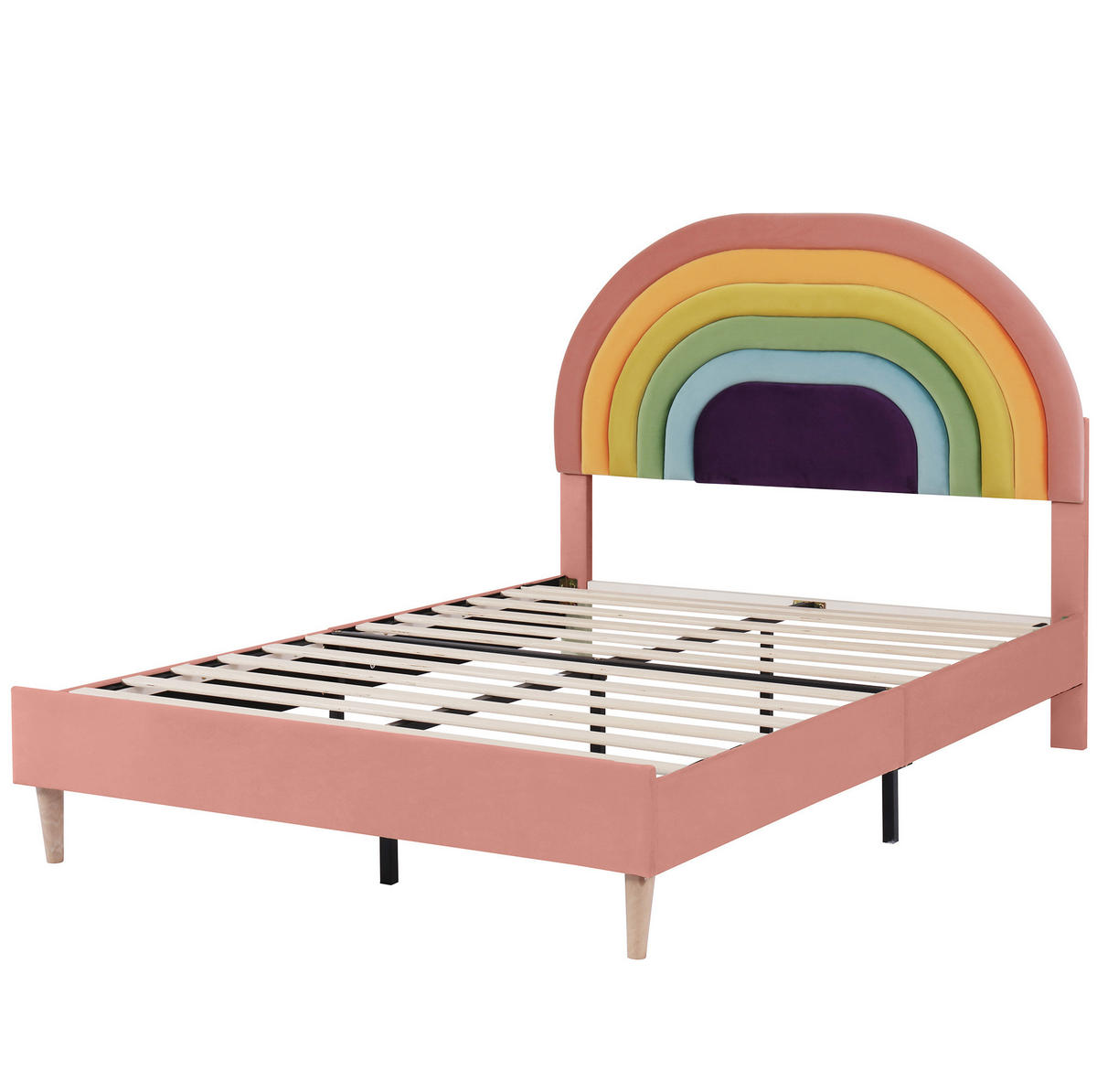 POLSTERBETT mit Lattenrost 140 x 200 cm Samt Pink - Pink, Holzwerkstoff (140/200cm) - Beauniv