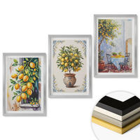 WANDBILDER 3er Set - 40x60 cm Silberner Rahmen - Zitronenbäume Früchte Sonne - Silberfarben, Kunststoff (40/60cm) - ArtPrintCave
