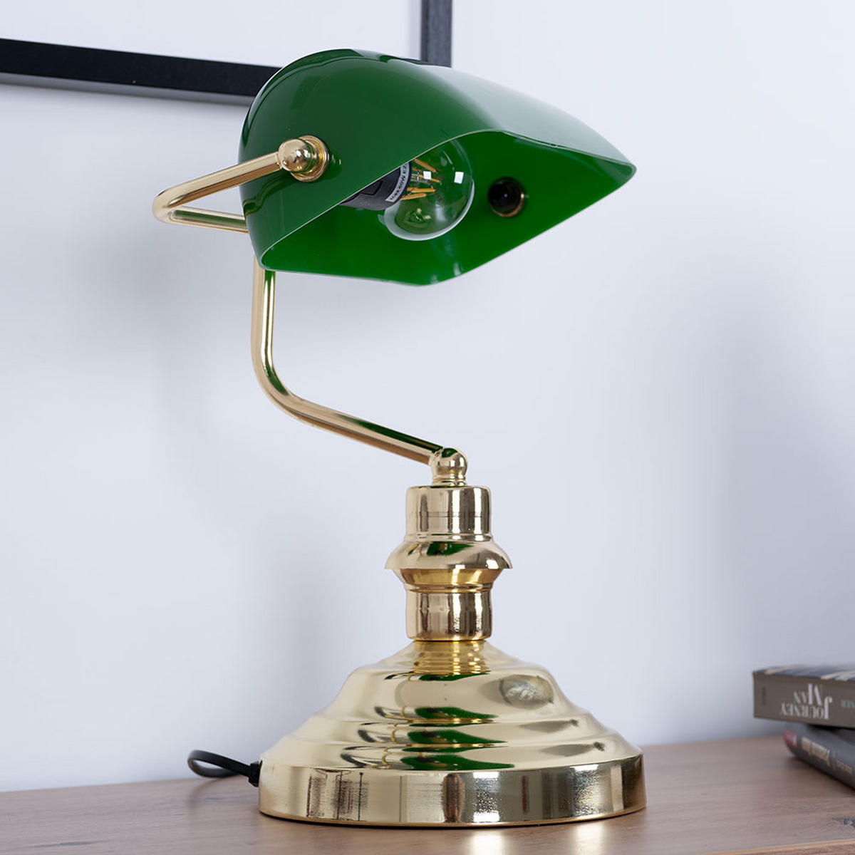 LED SCHREIBTISCHLEUCHTE Antique Grün Acryl - Grün, Metall (25/19/36cm) - Globo Lighting