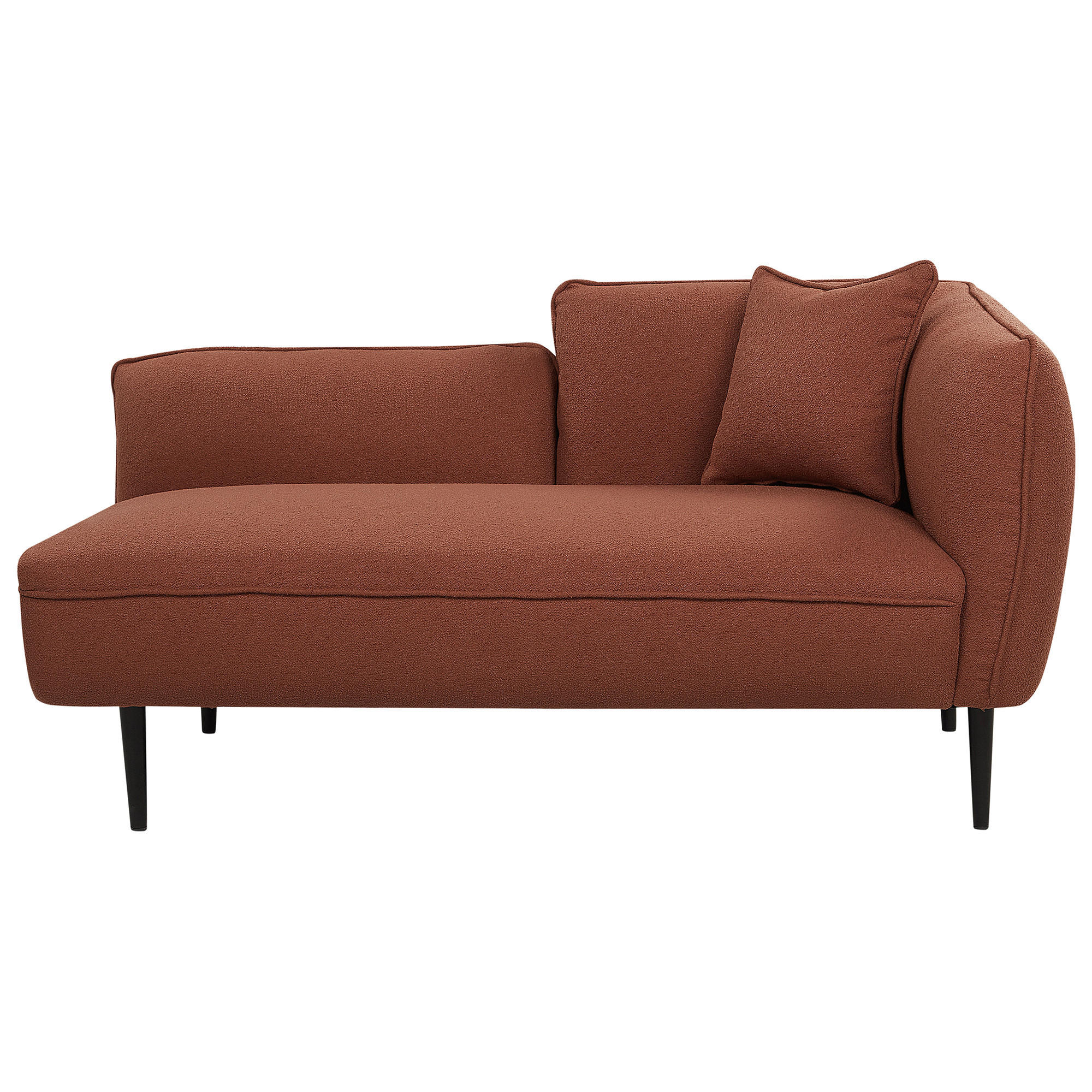 CHAISELONGUE Bouclé dunkelrot rechtsseitig Chevannes - Rot/Schwarz, Textil (138/74/77cm) - Beliani