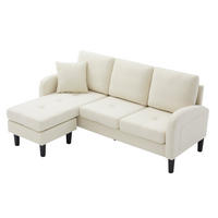 SOFA modular mit Chaiselongue 166 x 118 x 77 cm hellbeige - Beige, Kunststoff (166/118cm) - IVMEU