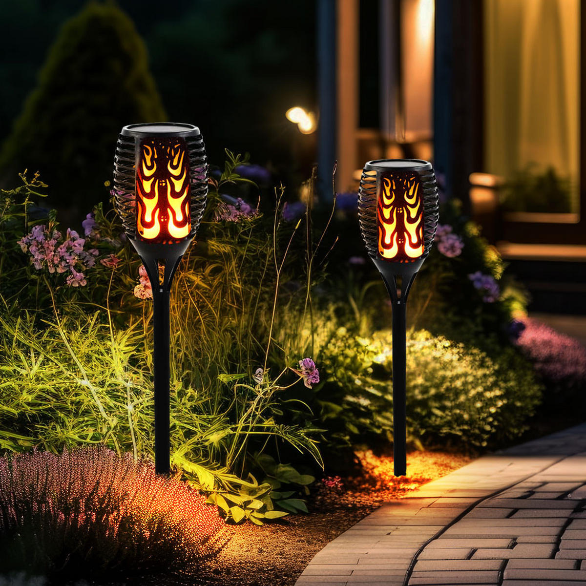 LED AUSSENLEUCHTE Solarlampe Schwarz - Schwarz, Kunststoff (12/85/12cm)