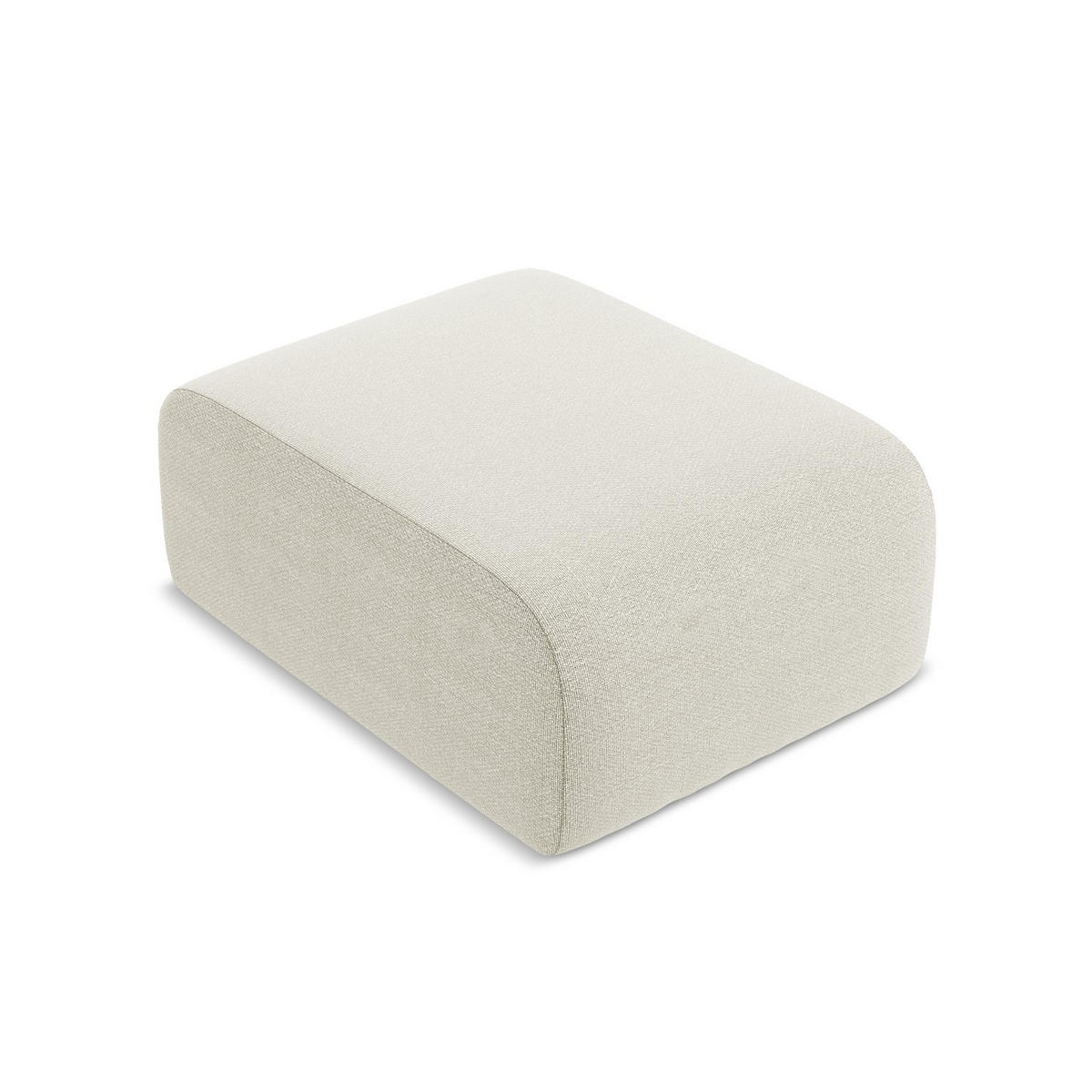 POUF Bouclé Stoff Beige - Sandfarben/Schwarz, Holzwerkstoff/Kunststoff (72/42/94cm) - LaMiaSofa