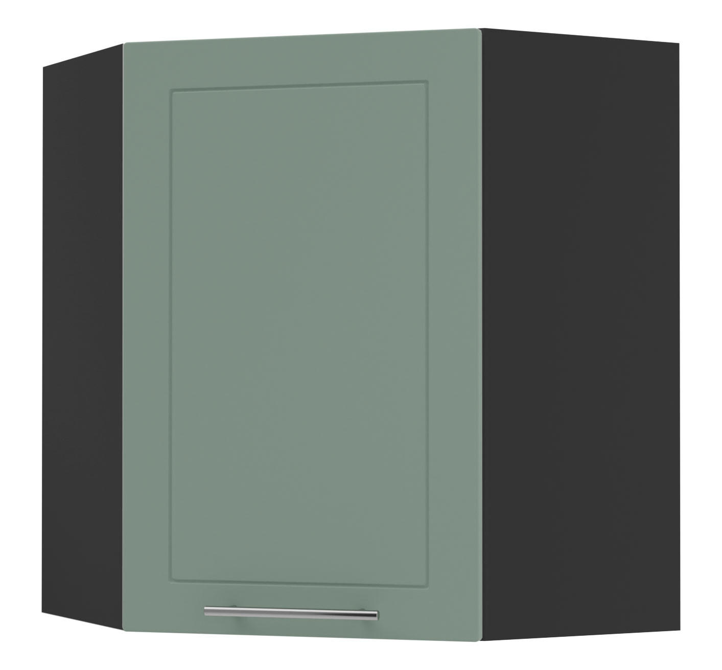 KÜCHENHÄNGESCHRANK Kvantum W10/60 Mint Matt / Schwarz Matt 60 / 60 / 72cm - Schwarz/Mintgrün, Holz/Holzwerkstoff (60/72/60cm) - Feldmann-Wohnen