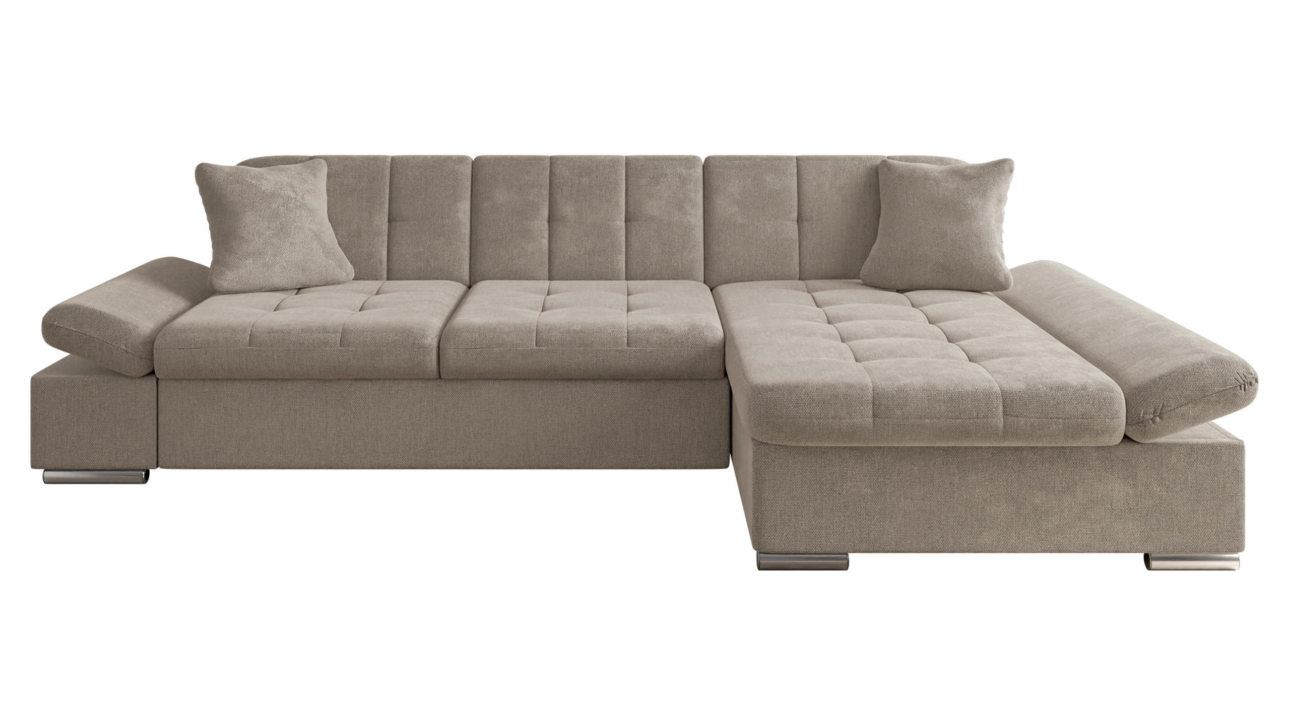 ECKSOFA Malwi, Seite: Rechts - Taupe, Holz/Textil (278/161cm) - MIRJAN24