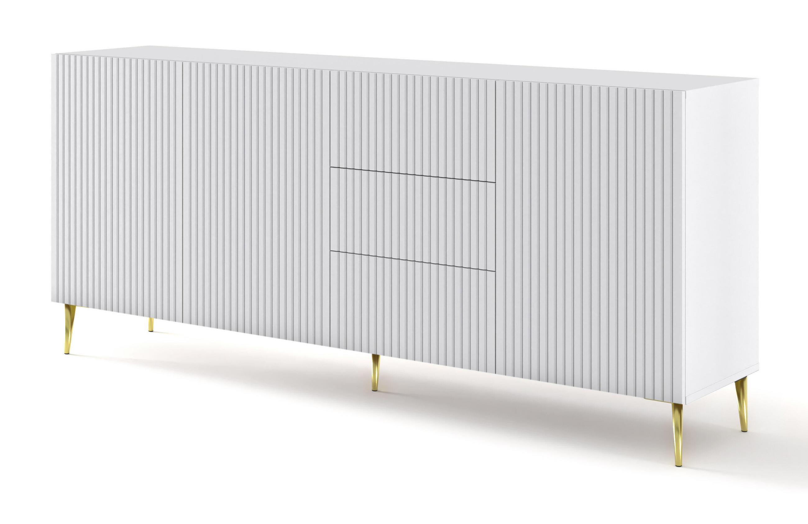 Furnlux Sideboard Weiß, Gold 200x87x42 cm