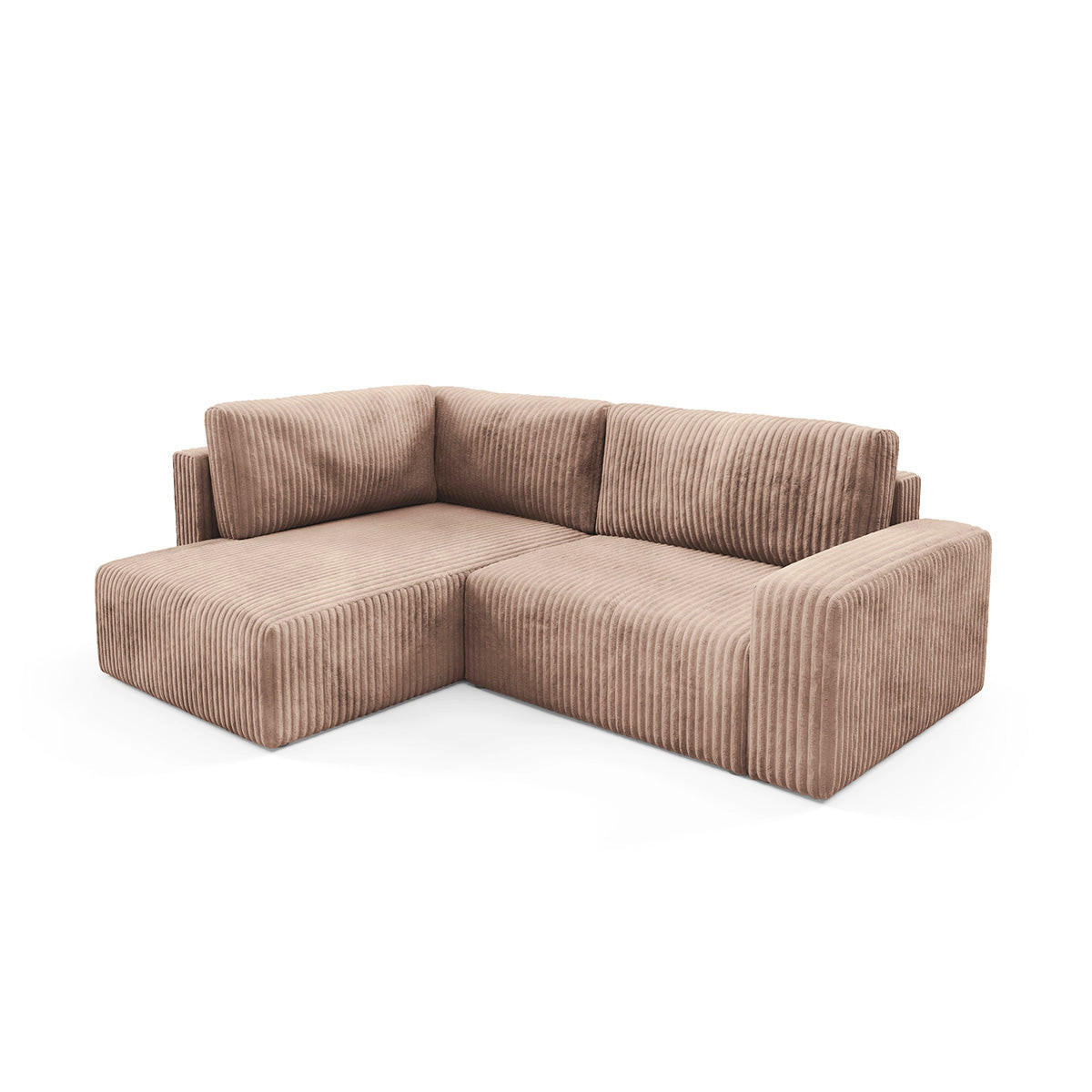 ECKSOFA Angela 4 Sitzplätze Hellbraun - Braun, Holz (245/182cm) - Petits-meubles